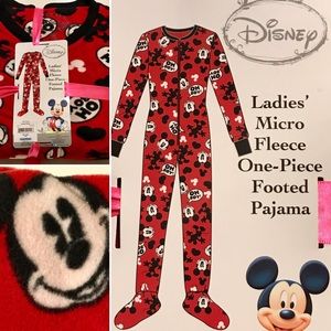 Disney Pink Print Minnie Mouse XL 2-Piece Micro Fleece Pajama Sleepwear Set NWT